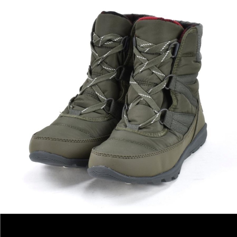 Sorel Women's Whitney Short Lace Boots, Alpine Tundra, Green, 7 Medium US